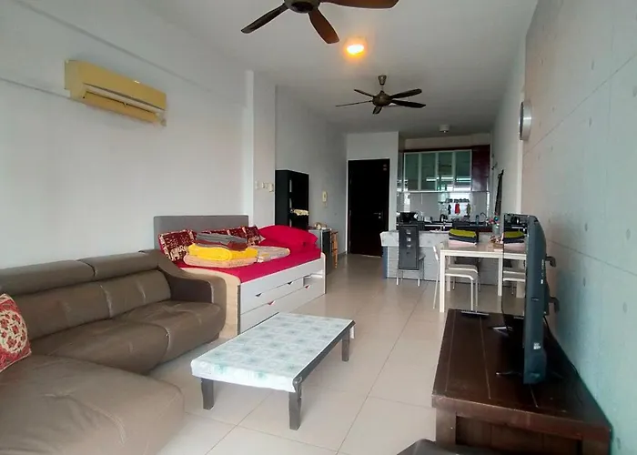 Apartment In Central Jb With Sea View, City View, Balcony, Free Wifi And Free Parking